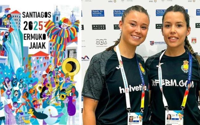 Cartel ganador; Maialen Calderon y Marta Fernández, txupineras.