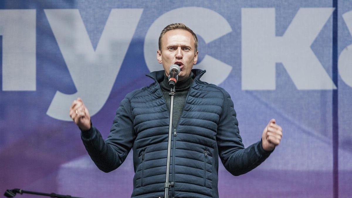 El líder opositor ruso Alexéi Navalni durante un discurso en una imagen de archivo.