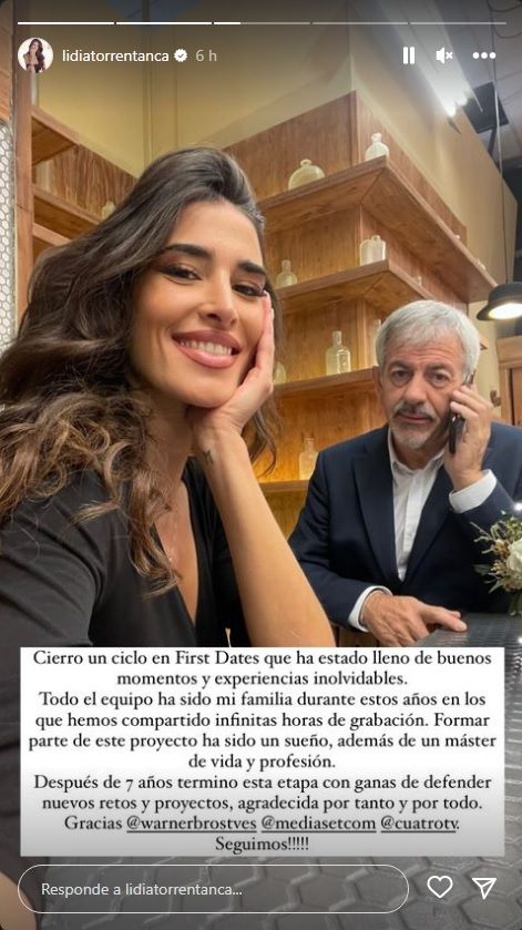 El mensaje de despedida de Lidia Torrent.