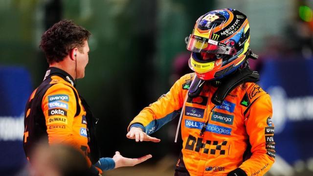 Oscar Piastri se salida con Lando Norris tras lograr la victoria en la carrera al esprint del Gran Premio de Catar.