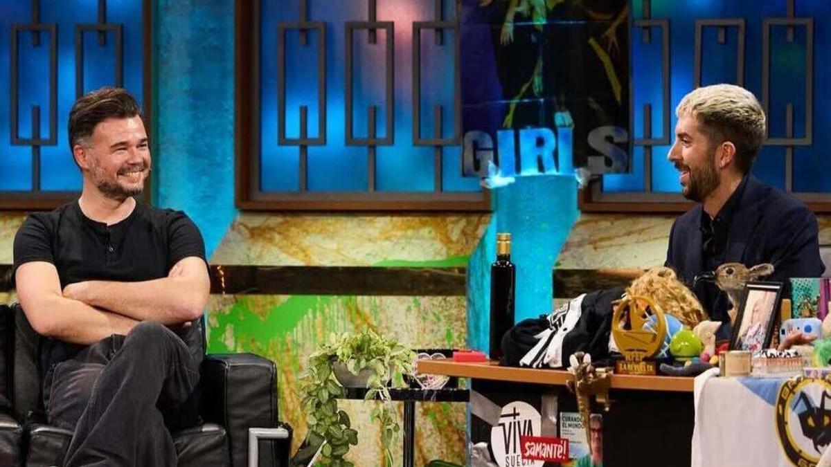 Gabriel Rufián y David Broncano, anoche en 'La Revuelta'