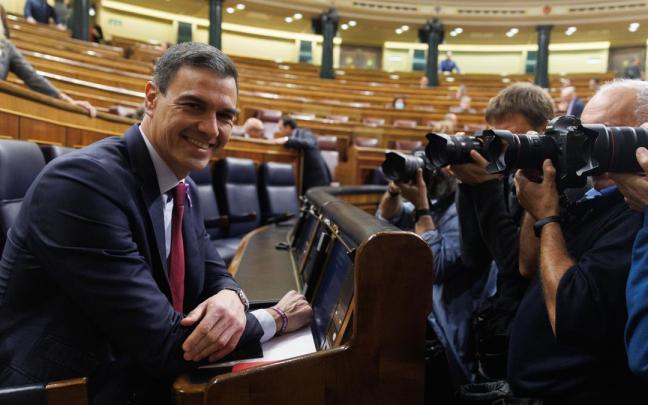 El presidente del Gobierno español en funciones, Pedro Sánchez, en un anterior pleno del Congreso