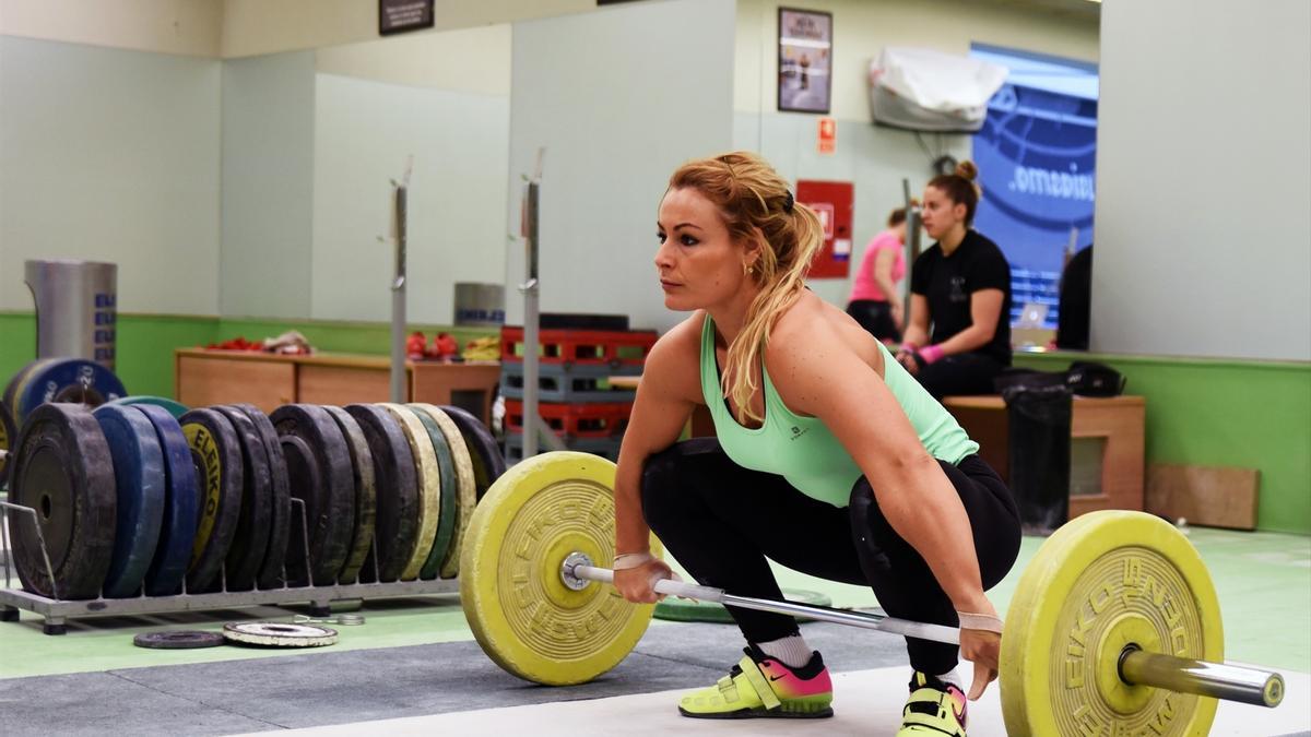 Lydia Valentín, durante un entrenamiento.