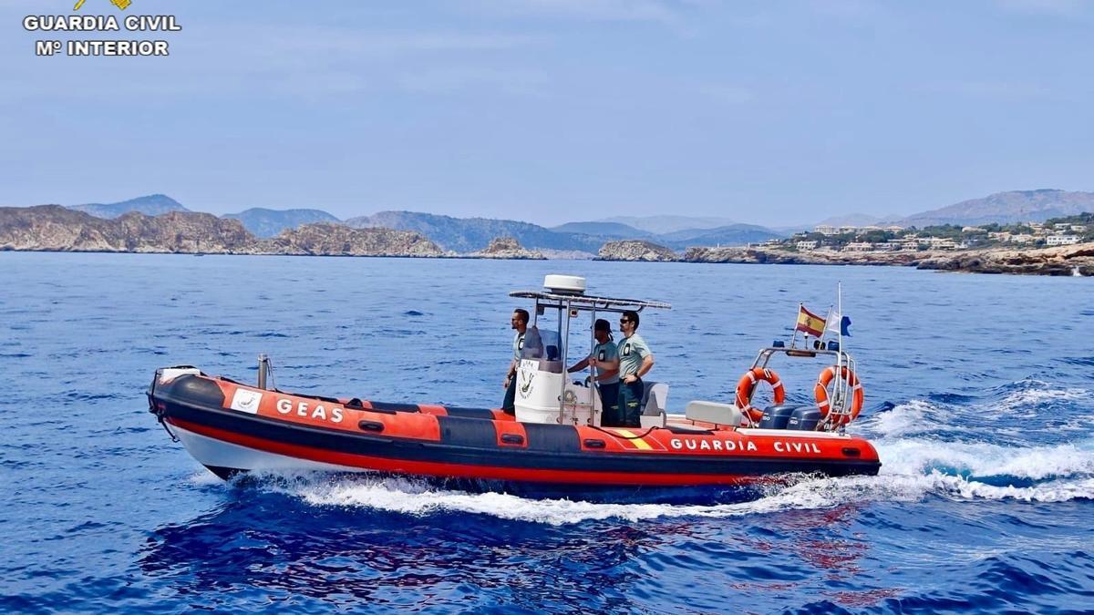 Dispositivo de búsqueda en el mar en Mallorca.