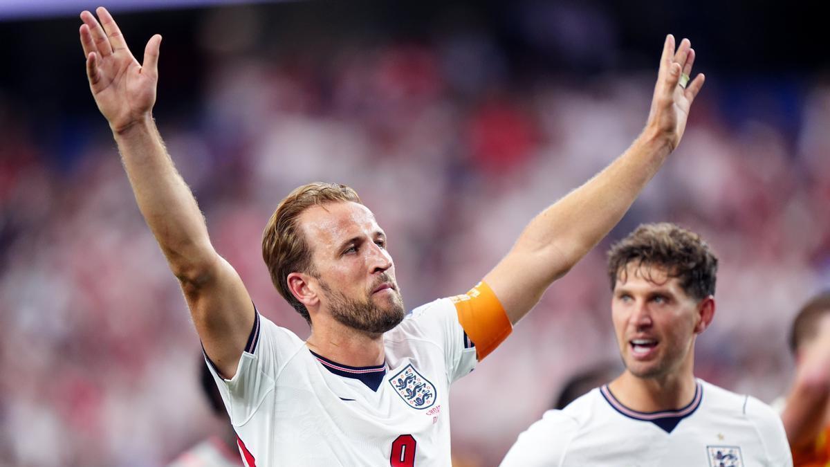 Harry Kane celebra uno de sus dos goles ante Croacia, en el estreno en el Mundial.