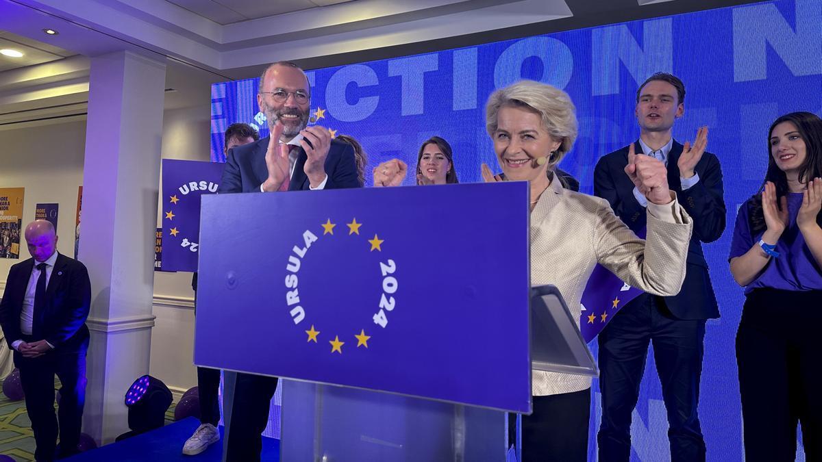 Ursula von der Leyen celebró el triunfo del Partido Popular Europeo en las elecciones celebradas este domingo.