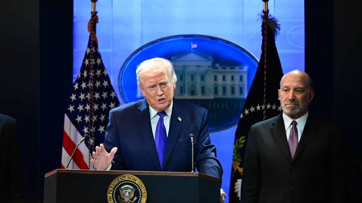 Trump, durante una comparecencia.