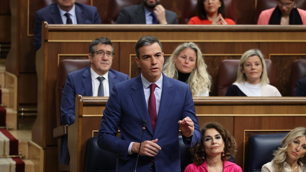 Pedro Sánchez durante la sesión de control al gobierno de este miércoles.