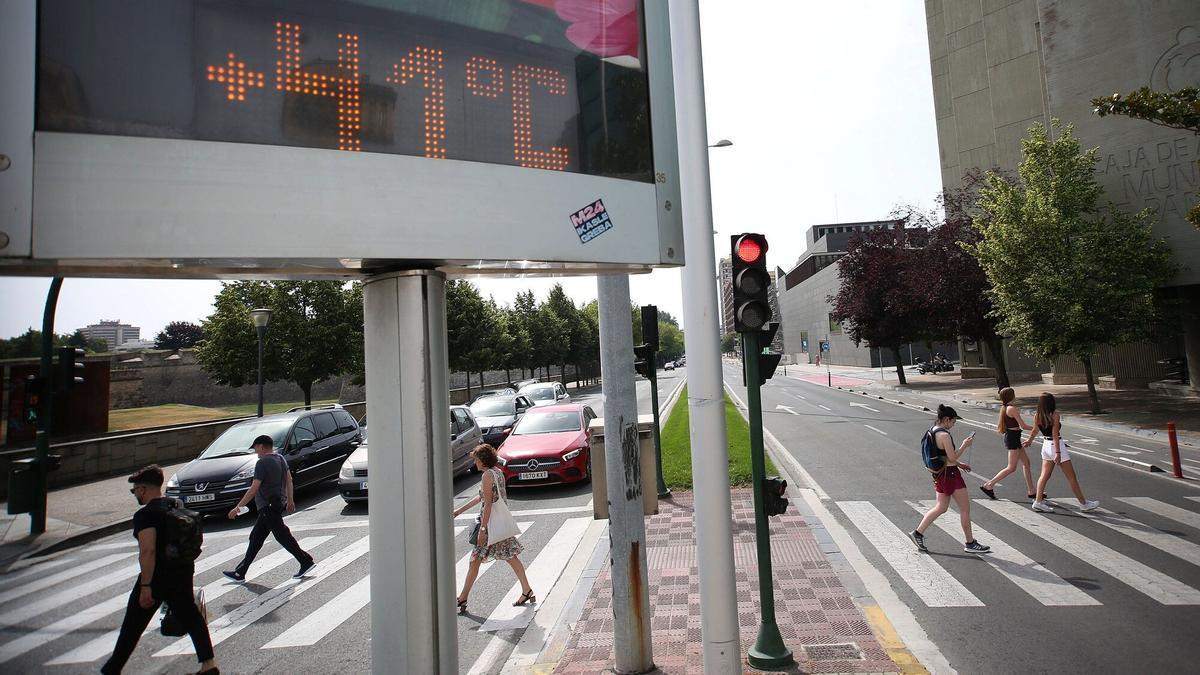 Altas temperaturas en Pamplona.