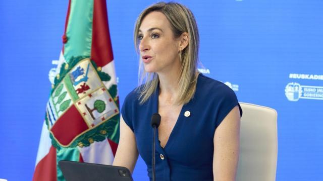 La portavoz del Gobierno Vasco, Maria Ubarretxena, este martes en la rueda de prensa posterior al Consejo
