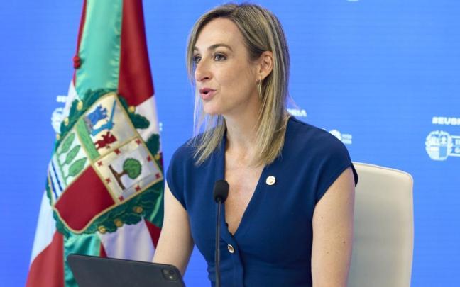 La portavoz del Gobierno Vasco, Maria Ubarretxena, este martes en la rueda de prensa posterior al Consejo
