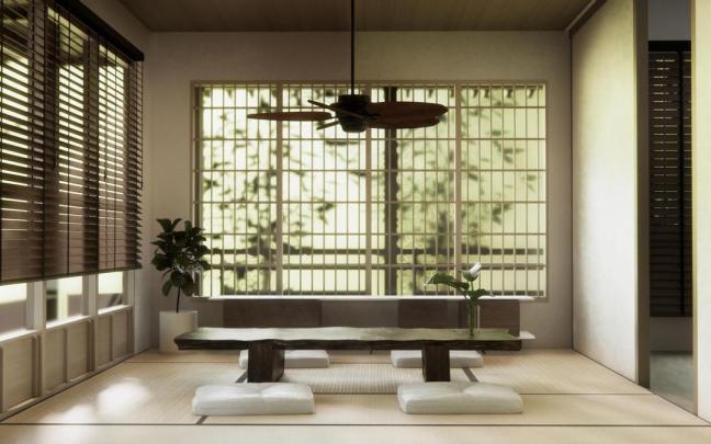 Decoración minimalista en un hogar japonés.
