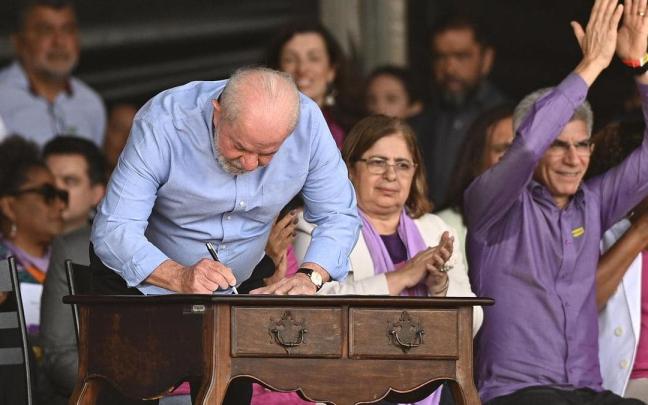 El presidente brasileño, Luiz Inácio Lula da Silva, en la Marcha de las Margaridas.