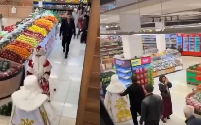 Dos momentos de la pelea.