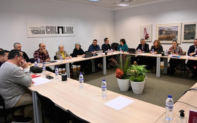 Cita entre patronal y sindicatos del pasado febrero en Bilbao.