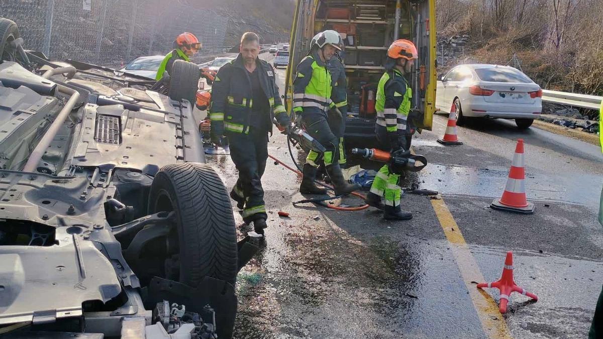 Accidente de tráfico en el Huerna