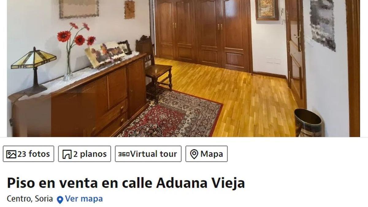 El anuncio del piso.