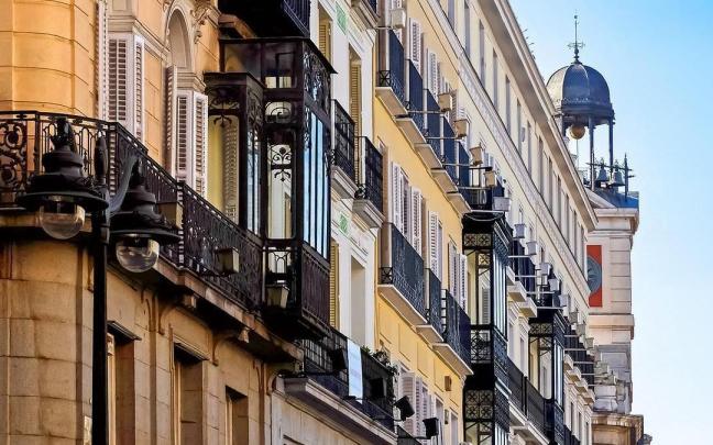 Fachada de un edificio en el centro de Madrid.