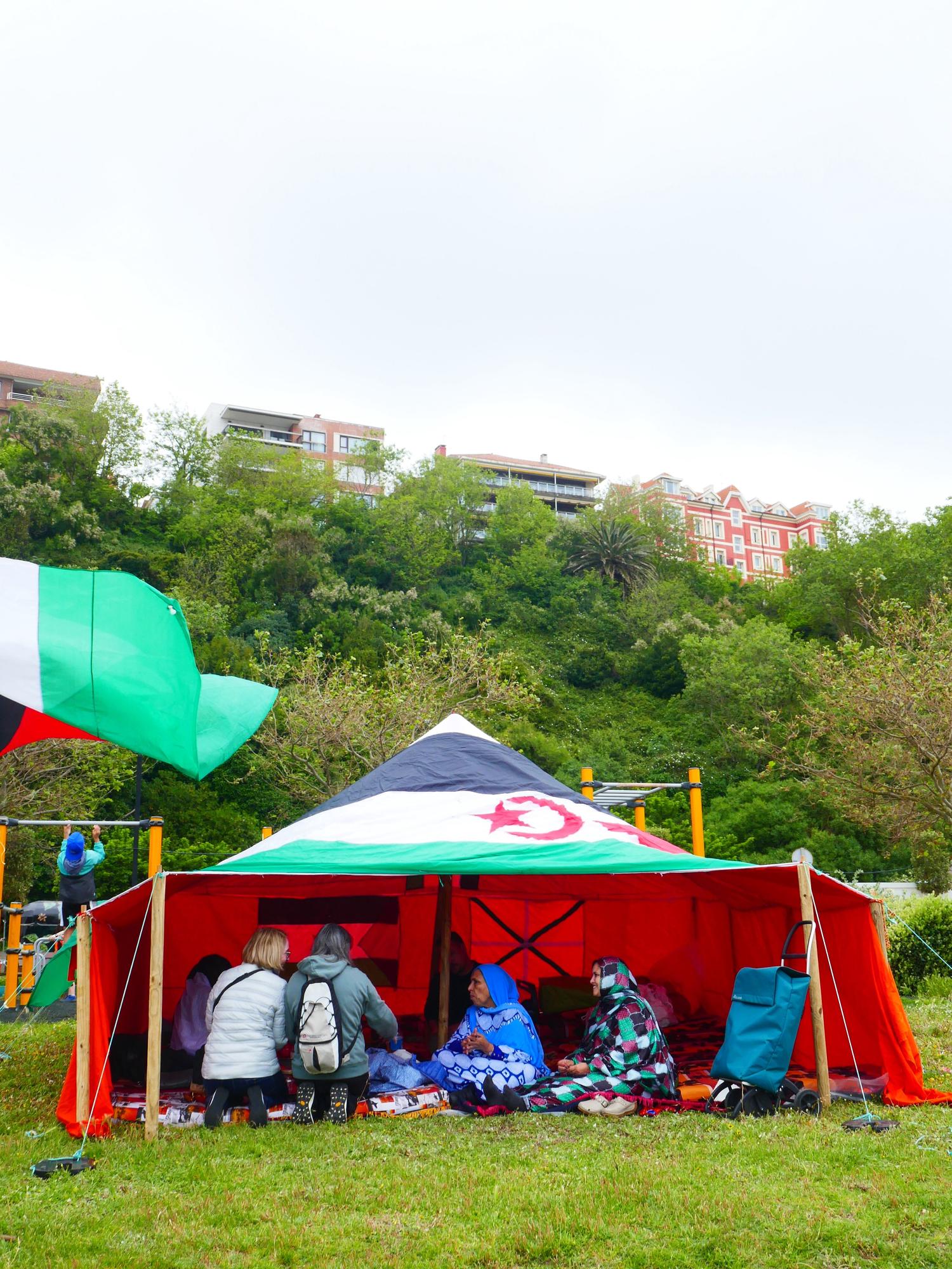 Una jaima durante el Ibilaldia de este año