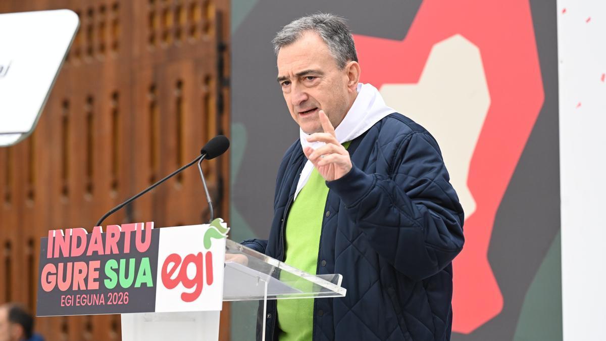 Aitor Esteban, en el acto político celebrado en Mungia con motivo del Día de EGI.