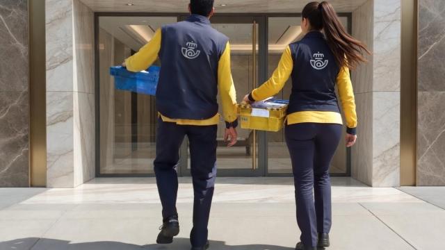 Dos trabajadores de Correos en una imagen de archivo.