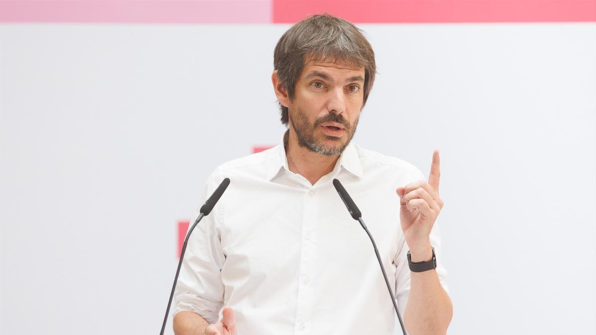 El portavoz de Sumar, Ernest Urtasun, en una rueda de prensa tras las elecciones del 23J, en una imagen de archivo