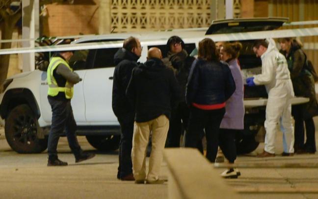 Dispositivo desplegado tras el asesinato machista ocurrido el pasado 3 de marzo en Villanueva de Gállego (Zaragoza).