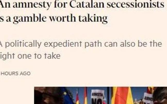 Captura del editorial del Financial Times