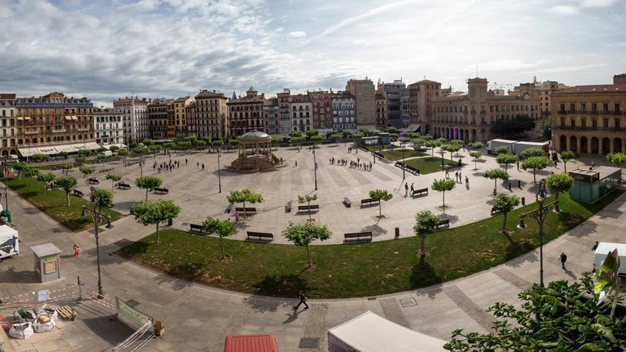 Imagen general de la Plaza del Castillo de Pamplona.