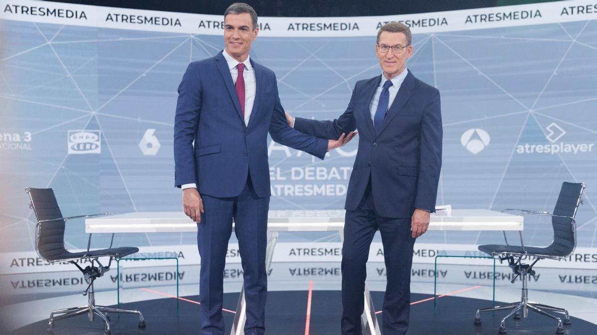 Pedro Sánchez y Alberto Nuñez Feijoó tras su cara a cara.