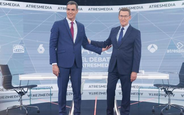 Pedro Sánchez y Alberto Nuñez Feijoó tras su cara a cara.