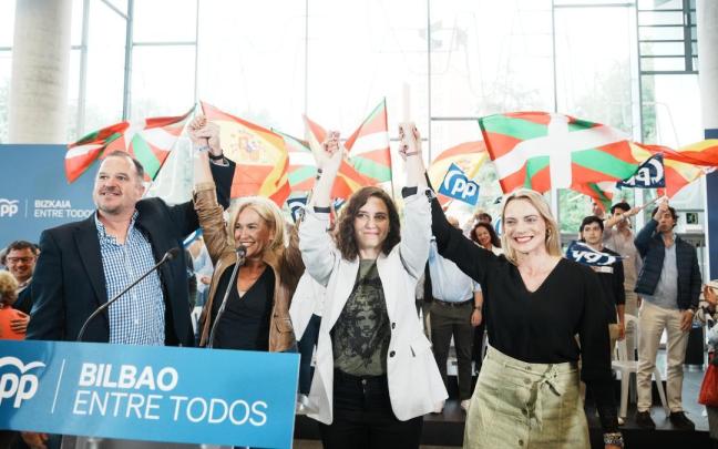 Isabel Díaz Ayuso en un mitin en Bilbao.