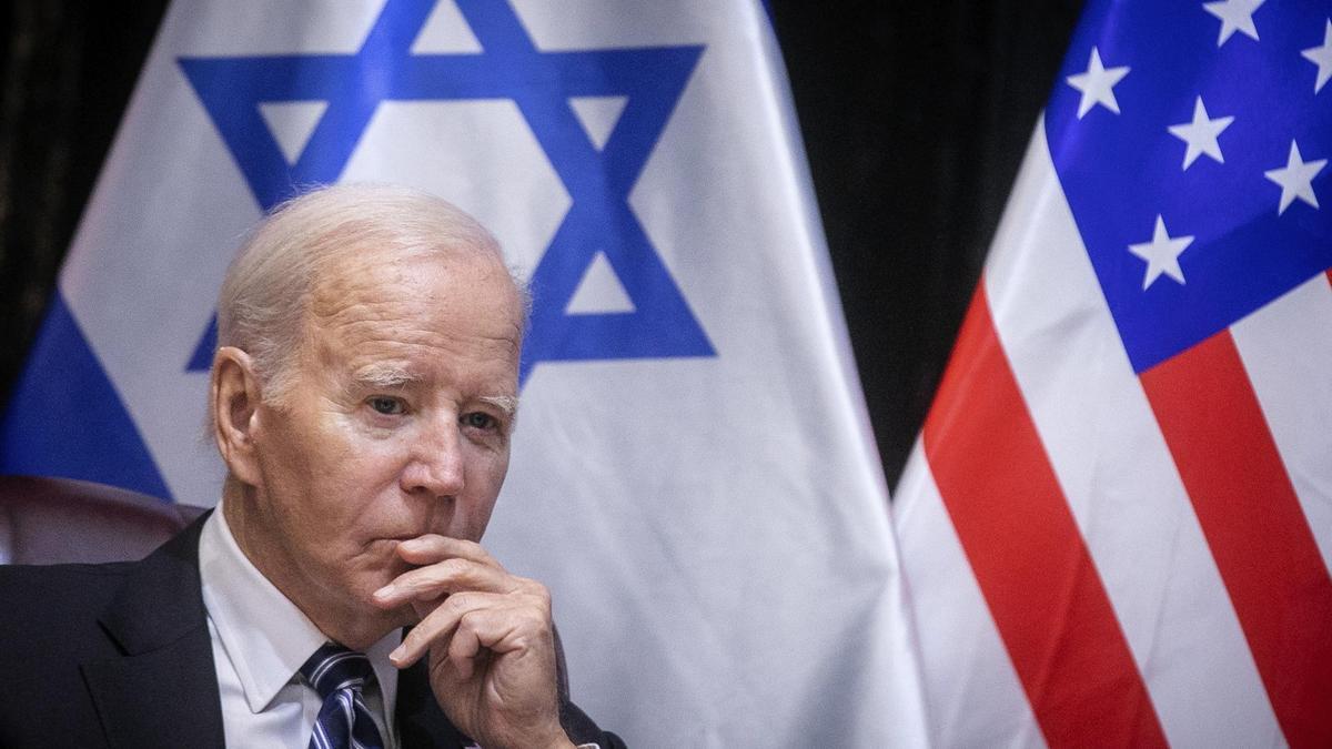 El presidente de Estados Unidos, Joe Biden, durante su visita a Israel.