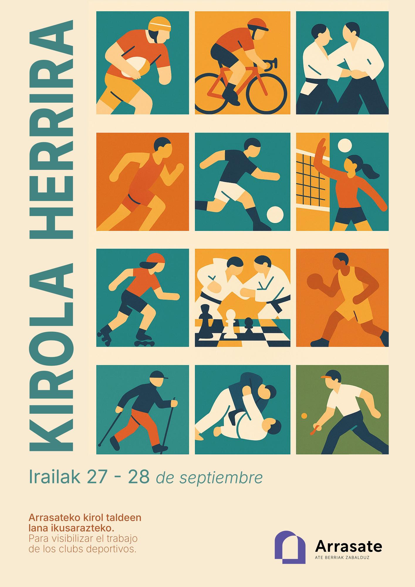 Cartel que anuncia la iniciativa 'Kirola Herrira'.