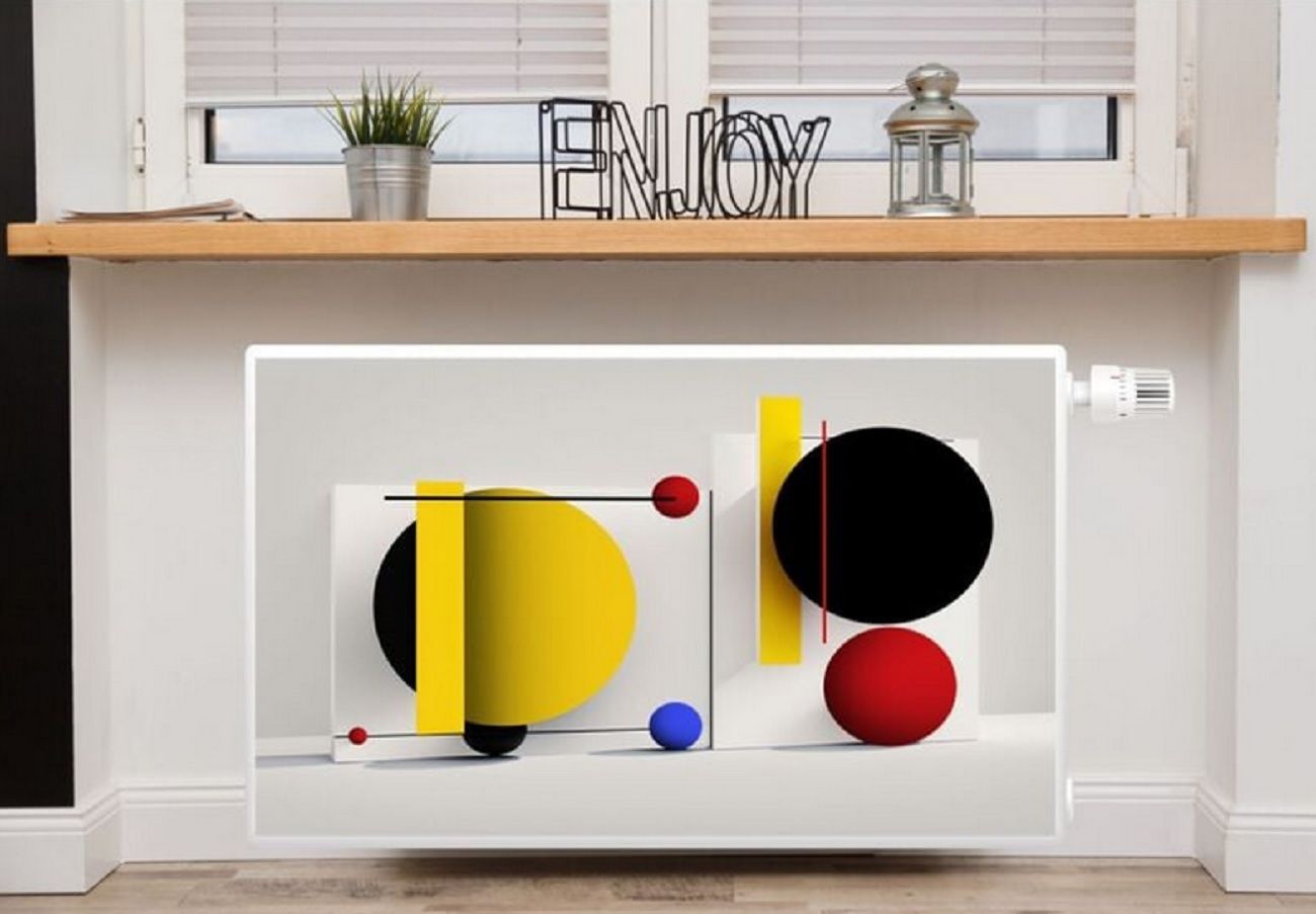 Colorido cubrerradiador magnético ideal para una decoración moderna.