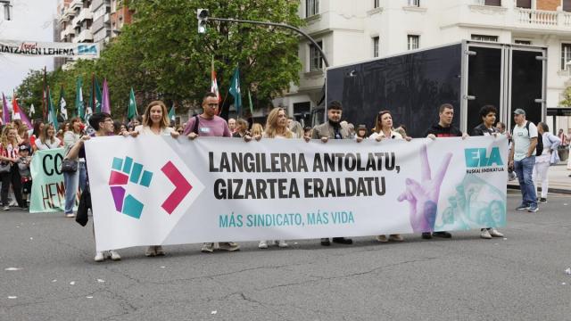 Imagen de manifestaciones con motivo del Primero de Mayo de 2025