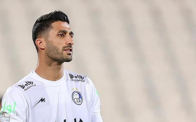 Rashid Mazaheri, durante un partido de fútbol.