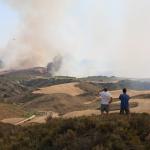 Imagen del incendio de Artajona. Foto: Javier Bergasa