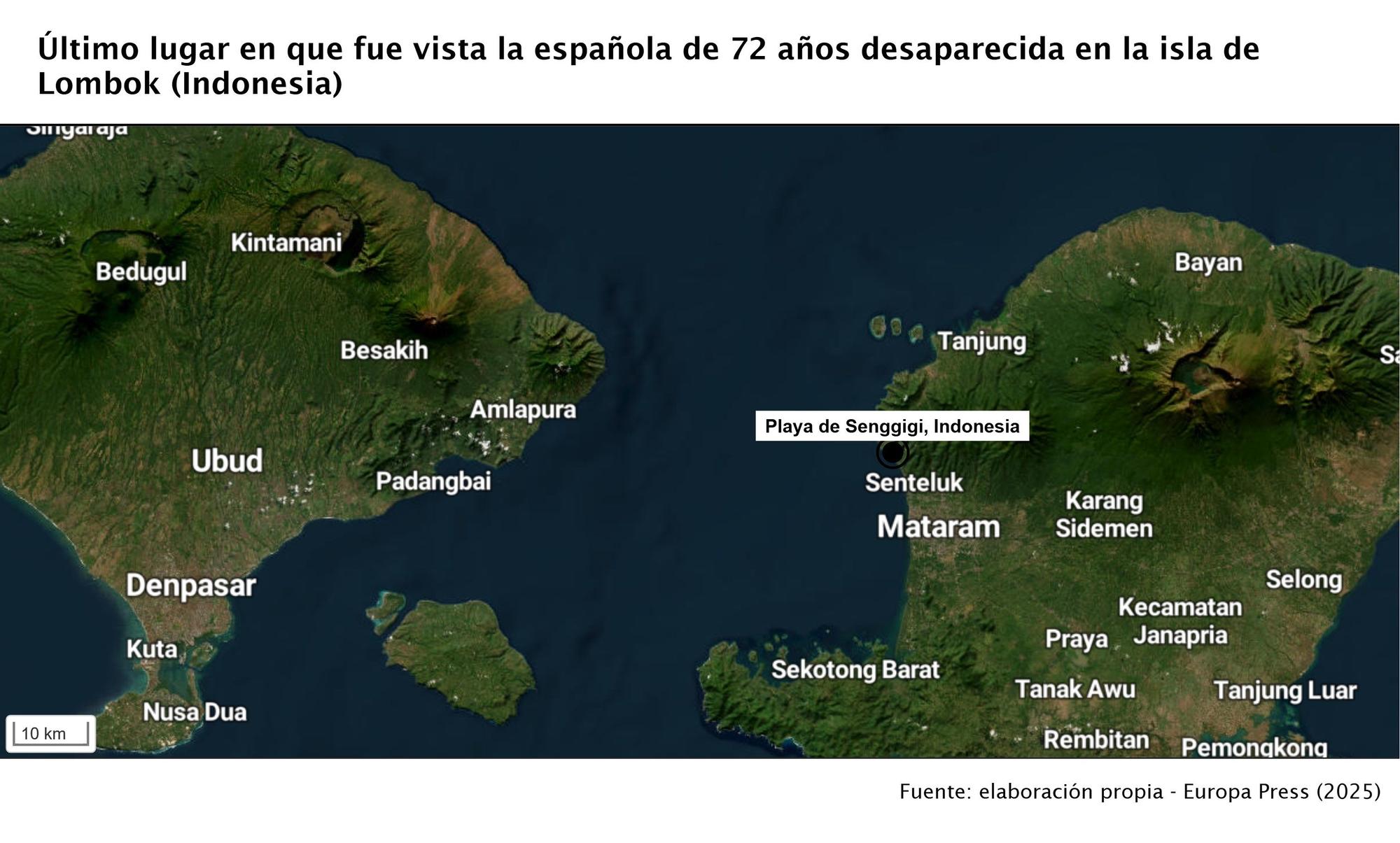 Mapa del último lugar donde fue vista Matilde Muñoz.