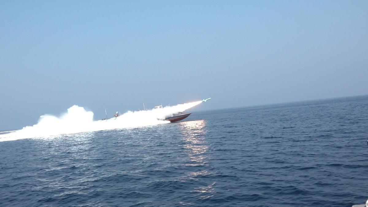 Una maniobra iraní el pasado mes en el estrecho de Ormuz