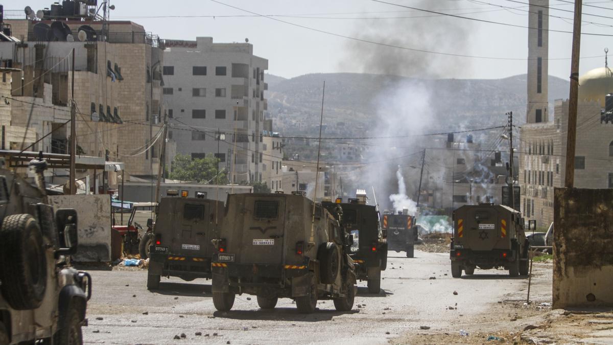 El ejercito de Israel en el este de Cisjordania