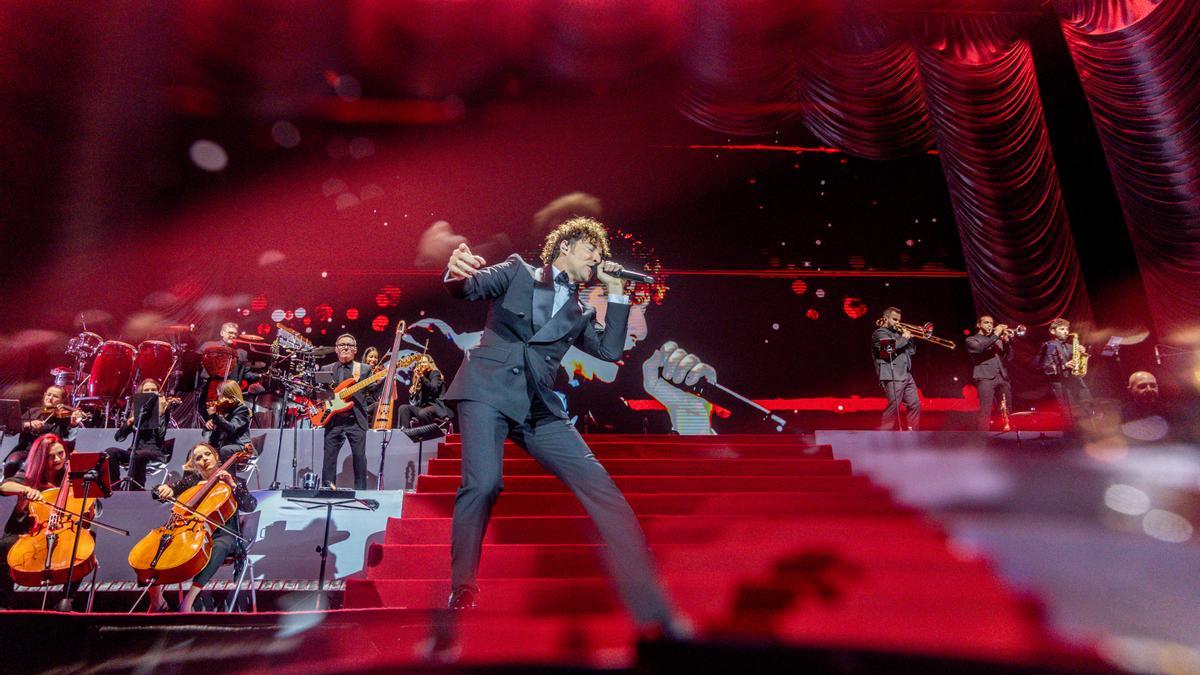 l cantante David Bisbal durante una actuación, en el Movistar Arena, a 22 de diciembre de 2025, en Madrid (España).