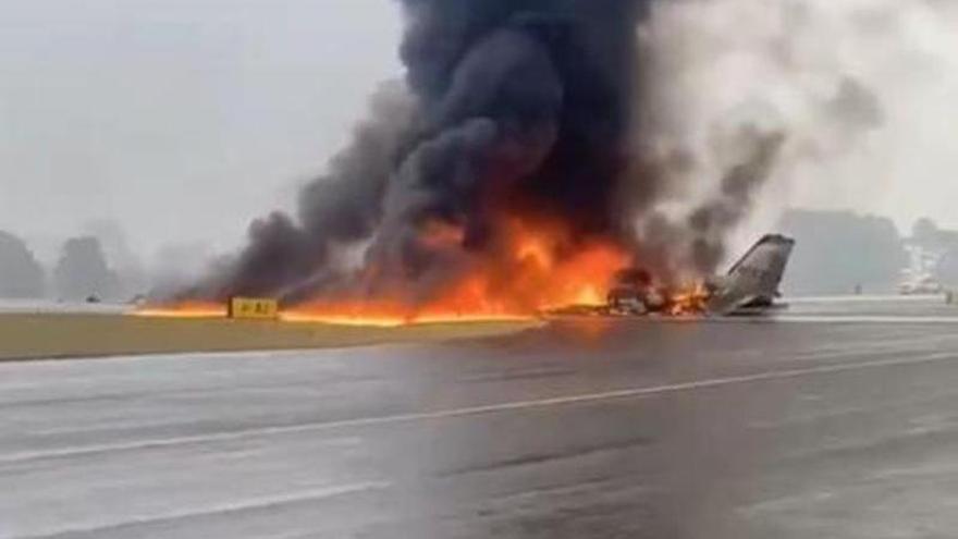 Imagen del accidente de avión en Carolina del Norte.