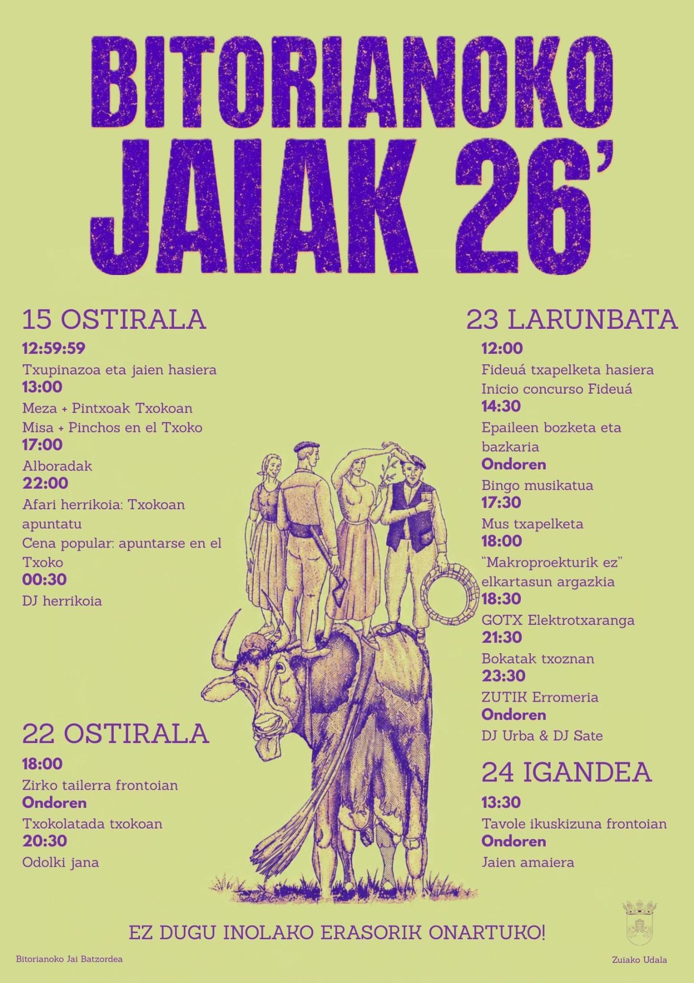 Cartel de las fiestas de San Isidro en Bitoriano