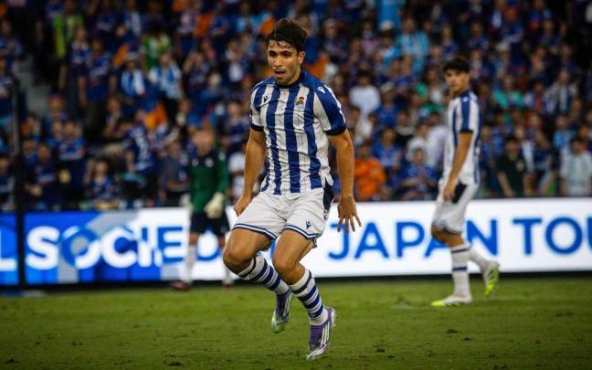 Pablo Marín en un amistoso de este verano. REAL SOCIEDAD