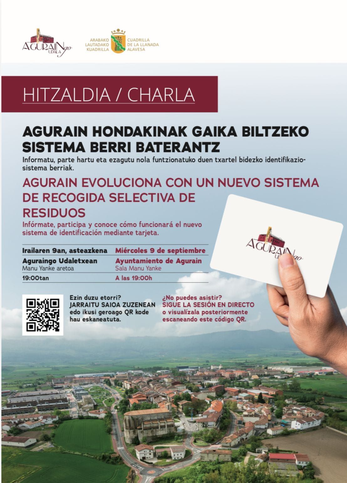 Cartel anunciador de la charla informativa