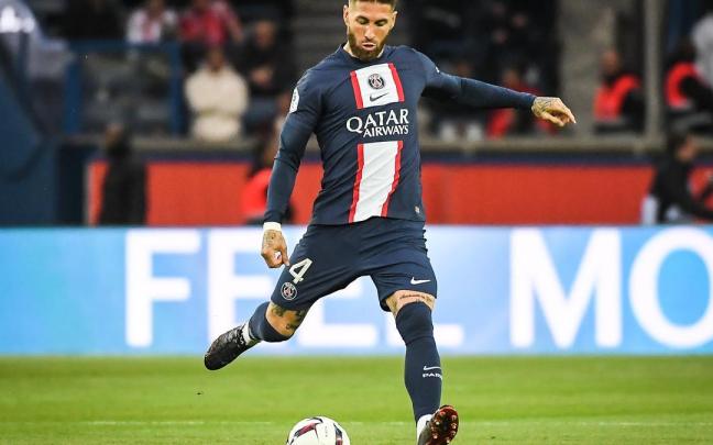Sergio Ramos durante un partido con el PSG. Sergio Ramos durante un partido con el PSG.