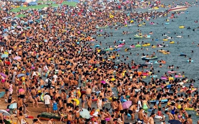 Vista de la playa de Dameisha, en China