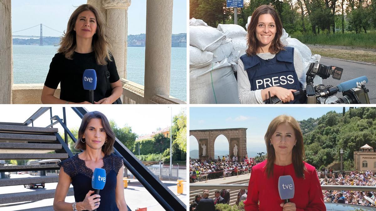 Fotomontaje de las corresponsales de TVE.