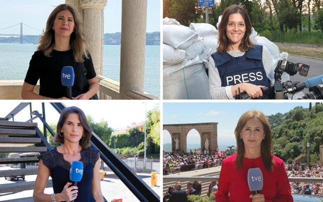 Fotomontaje de las corresponsales de TVE.